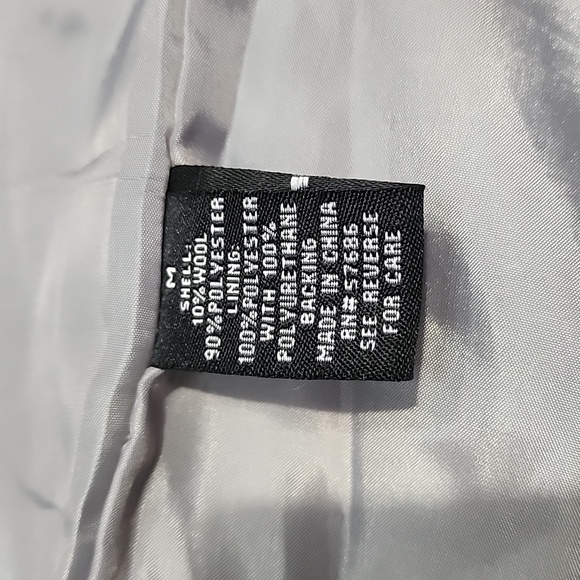 New Look Coat Double Breasted Pea Coat Wool/Poly Blend Tie & Button Gray Size M - Picture 11 of 16